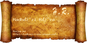 Hadházi Róza névjegykártya