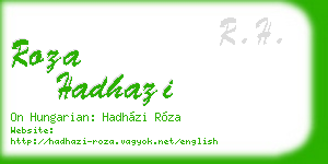 roza hadhazi business card